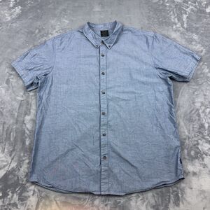 Oakley Shirt Mens Size XL Blue Chambray Short Sleeve Button Down